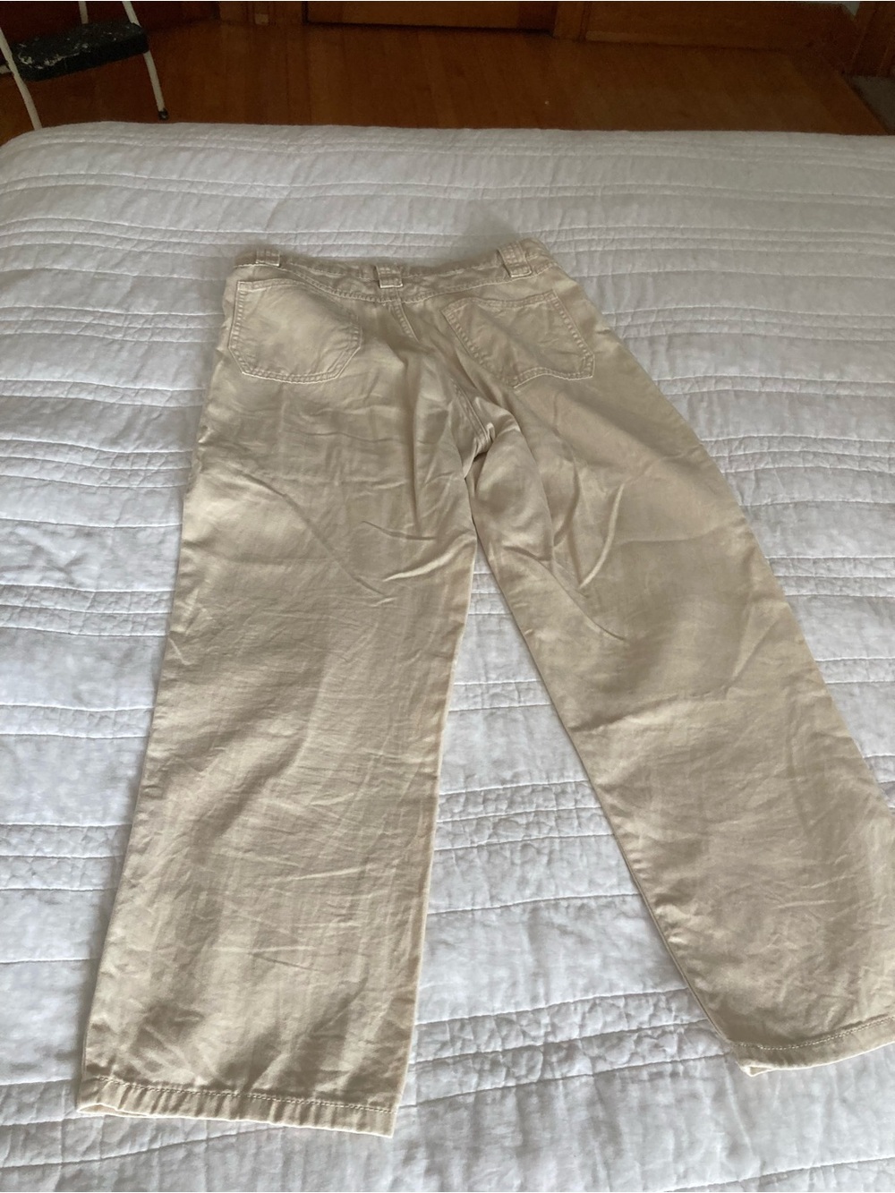 MNG cropped cotton cream pants size 4